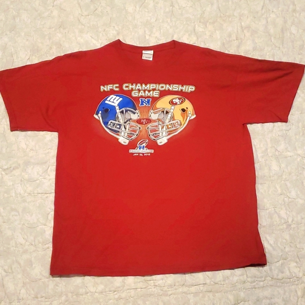49ers NFC Championship Game New York Giants 2012 T-shirt sz XL Vintage NFL